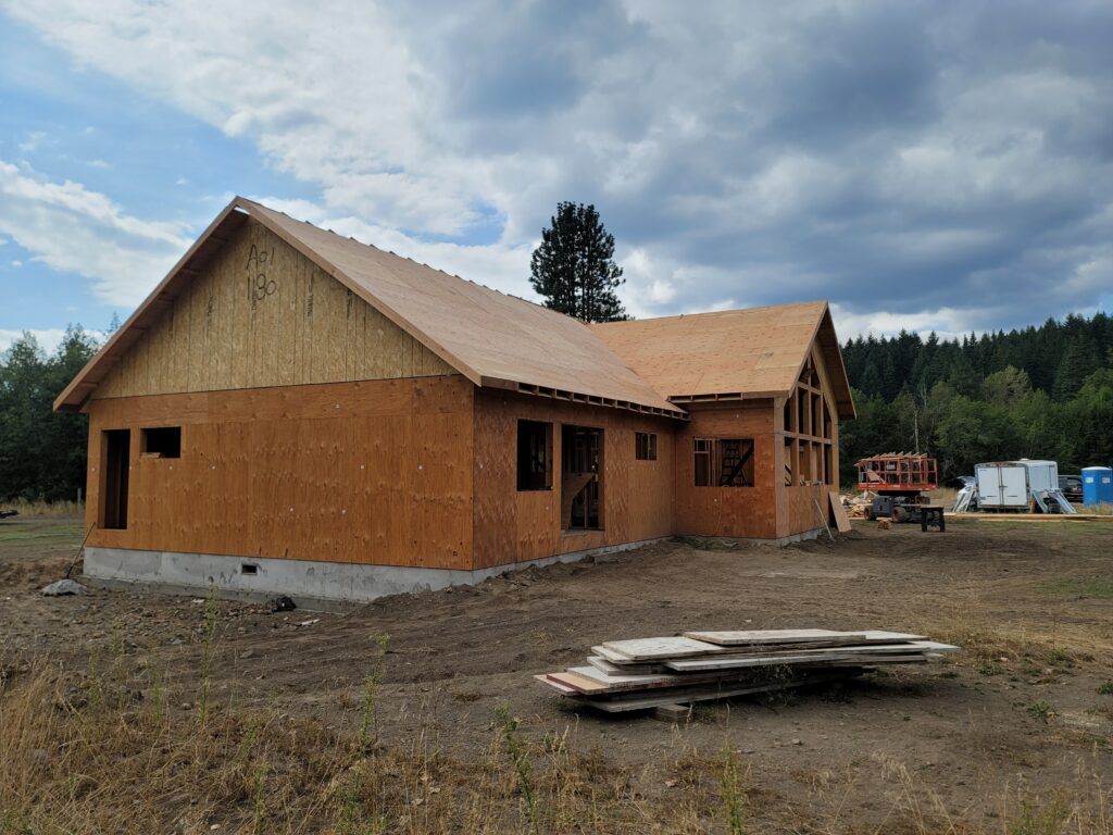 Framing complete on new construction house.